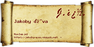 Jakoby Éva névjegykártya
